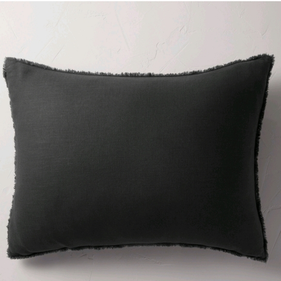 Casaluna Bedding Casaluna King Heavyweight Linen Black Pillow
